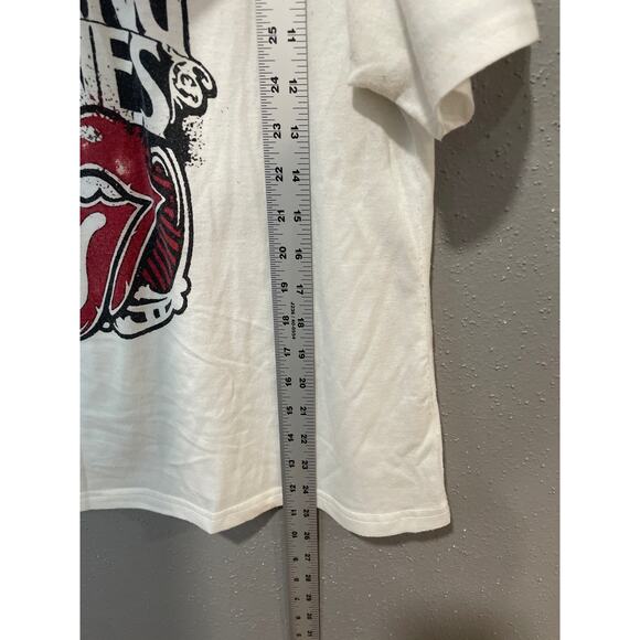 Misslook Size Small White Short Sleeves Rolling Stones Lightweight Tongue Logo - Picture 4 of 9